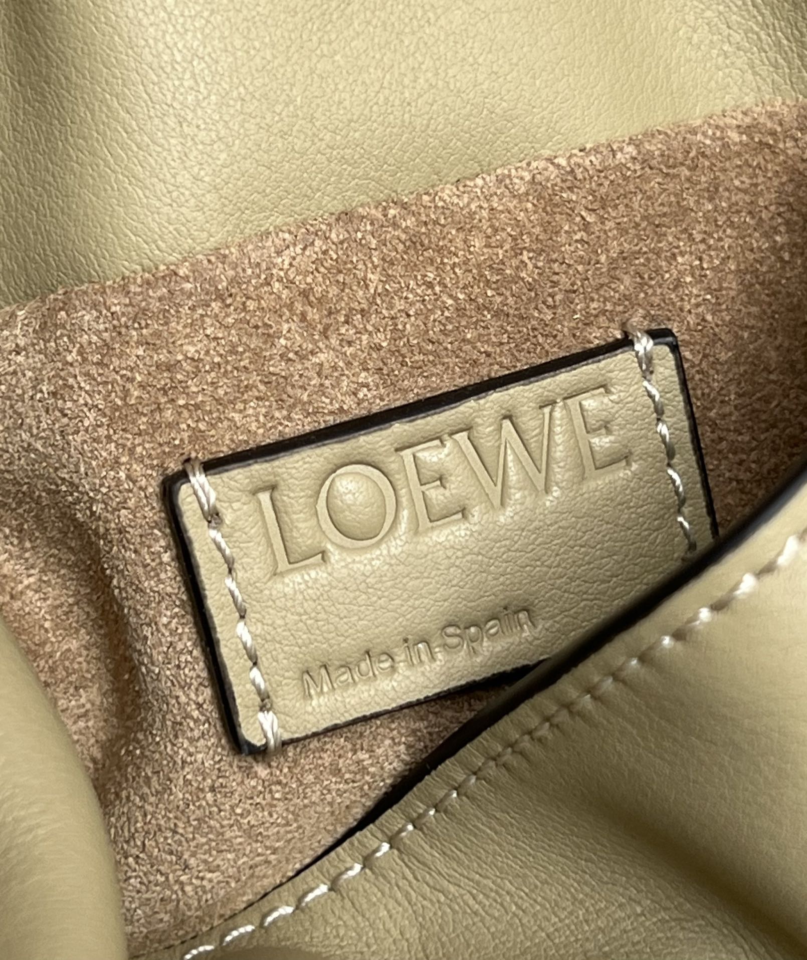 Loewe Mini Flamenco clutch in nappa calfskin Clay Green